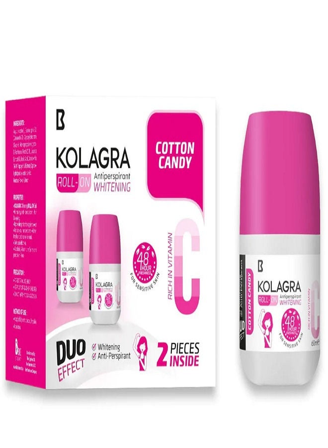 KOLAGRA Whitening Roll on 2*1 Pack 1+1 Cotton Candy - Image 1