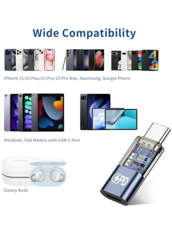 KASTWAVE 2 Packs Usb C Charger Adapter For Iphone 15 Pro Max Male Type C To Female Lightning Adapter Pd Fast Charging And Data Transfer Lightning Female To Usb C Male Converter Connector For Ipad Pro Air - Image 4