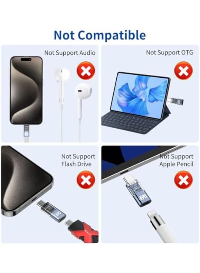 KASTWAVE 2 Packs Usb C Charger Adapter For Iphone 15 Pro Max Male Type C To Female Lightning Adapter Pd Fast Charging And Data Transfer Lightning Female To Usb C Male Converter Connector For Ipad Pro Air - Image 3