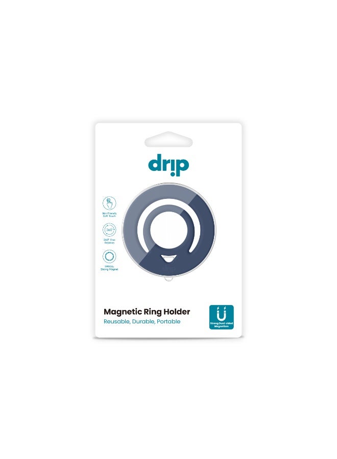 DRIP Double Side Magnetic Silicone Ring Holder – Dark Blue | MagSafe Compatible Phone Grip & Stand - Image 3