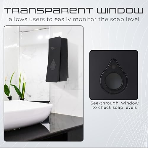 Robustt Manual Wall Mounted Liquid Soap Dispenser - Black (200 ml, Pack of 5) - with Adhesive Hooks | Leak-Proof, Transparent Window, Easy Installation - Image 3