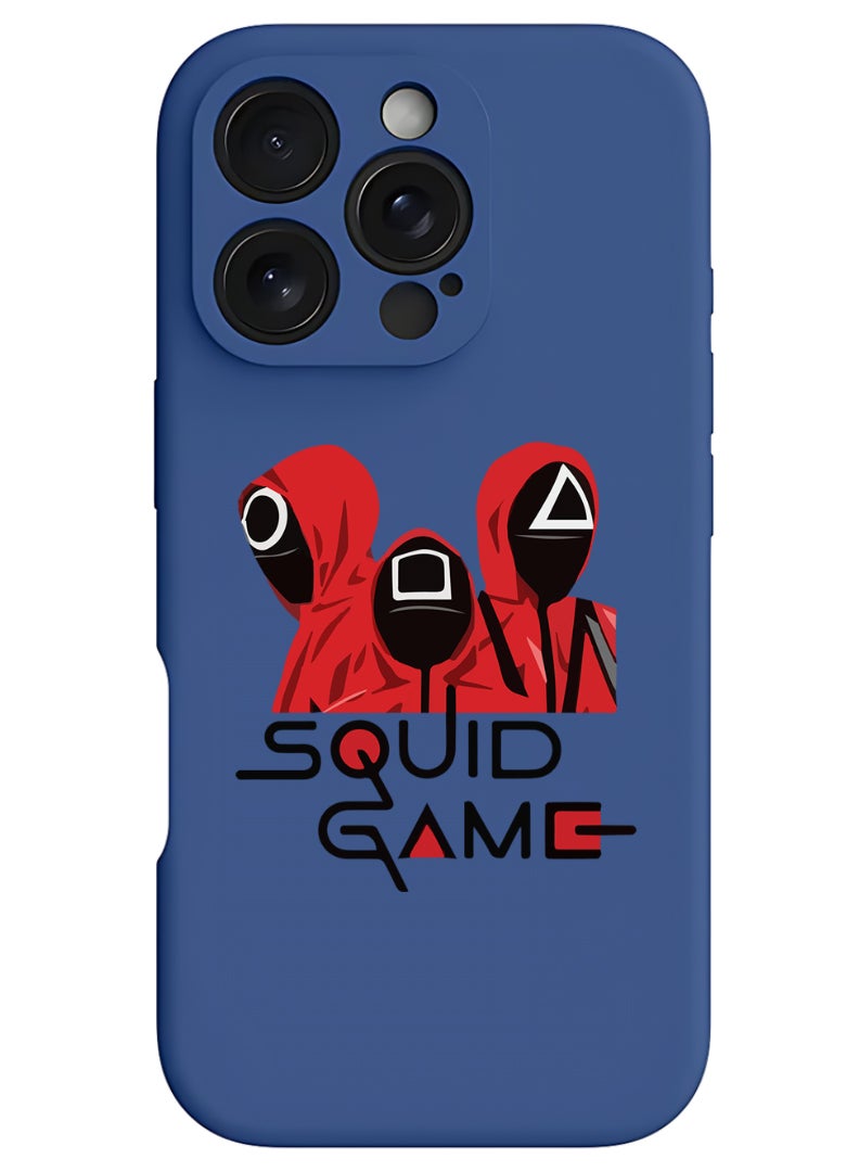 Theodor iPhone 16 Pro Blue Protective Slim Fit Case Liquid Silicone Cover with Full Body Protection Anti-Scratch Shockproof Case For iPhone - Squid - Image 1