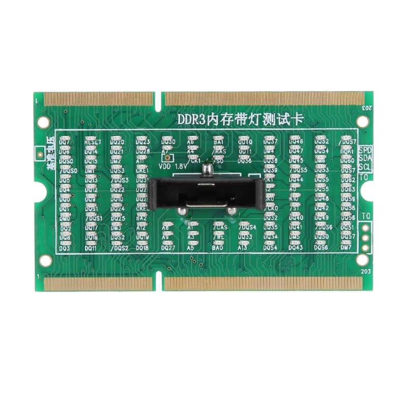 بطاقة تشخيص اختبار ما بعد التشغيل للحاسوب المحمول لأنواع الذاكرة DDR2 وDDR3 وDDR4 من نوع SO-DIMM - بطاقة اختبار مقاومة للاحتراق بالمكونات المرقعة لإصلاح أجهزة الكمبيوتر المحمولة - Image 1