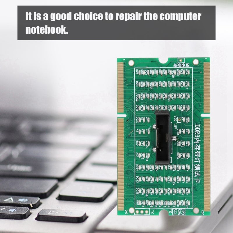 بطاقة تشخيص اختبار ما بعد التشغيل للحاسوب المحمول لأنواع الذاكرة DDR2 وDDR3 وDDR4 من نوع SO-DIMM - بطاقة اختبار مقاومة للاحتراق بالمكونات المرقعة لإصلاح أجهزة الكمبيوتر المحمولة - Image 4