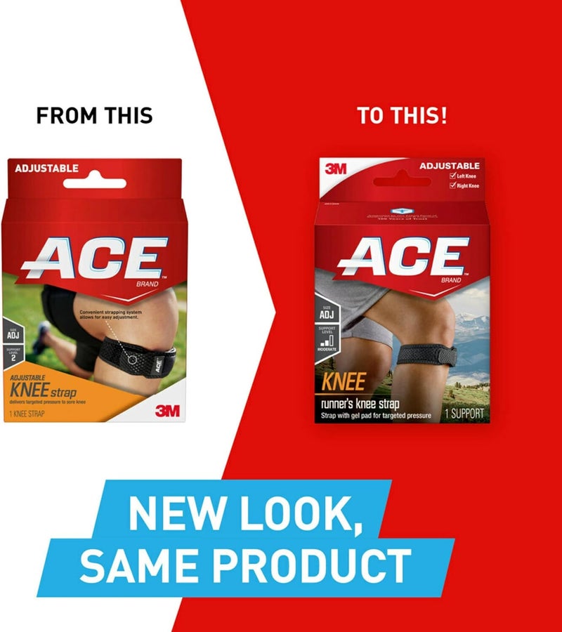 ACE Brand Adjustable Knee Strap with Gel Pad for Targeted Pressure - Black - Image 3