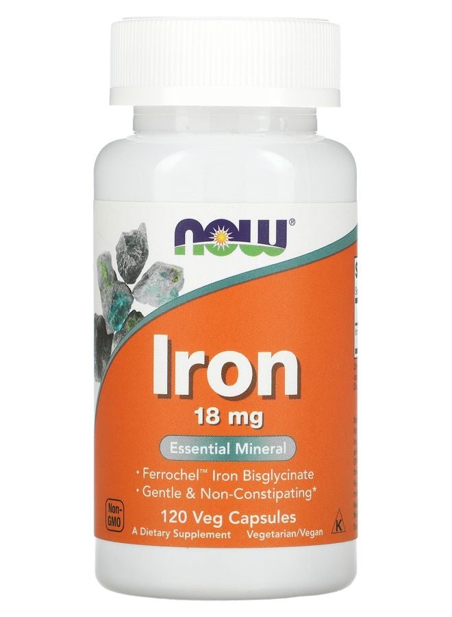 now Iron 18 mg 120 Veg Capsules