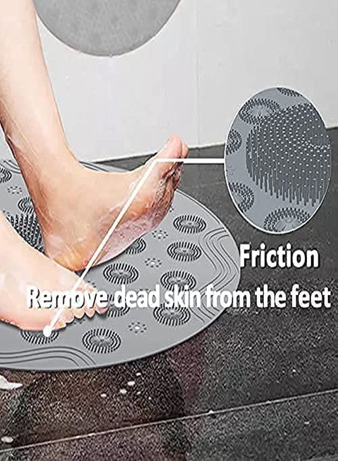 Kixre Bath Massage Pad, Non-Slip Massage Silicone Pad Round PVC Bathroom Mat Shower Bath Mat Foot Brush, with Suction Cups and Drain Holes for Kids, Adults, Elderly, Bathroom - Image 3