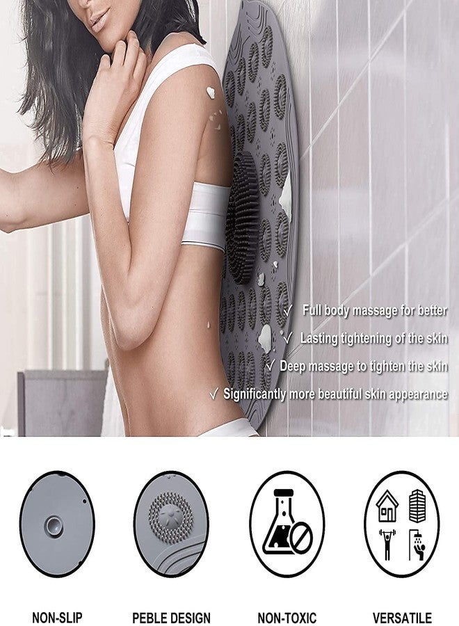 Kixre Bath Massage Pad, Non-Slip Massage Silicone Pad Round PVC Bathroom Mat Shower Bath Mat Foot Brush, with Suction Cups and Drain Holes for Kids, Adults, Elderly, Bathroom - Image 5