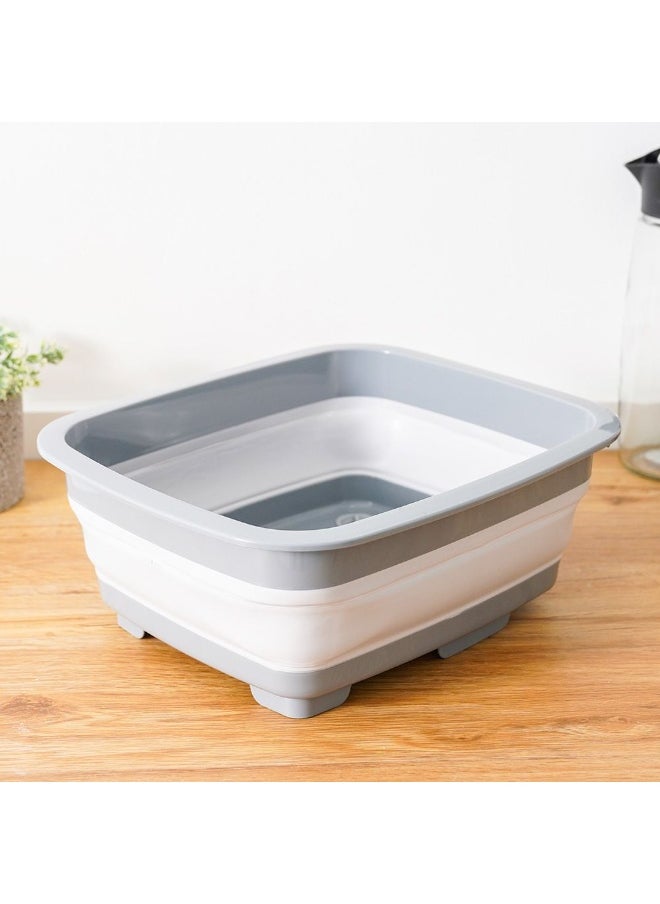 DANUBE HOME Danube Home Qlux Collapsible Tub With Stopper 37X31.5X5.4Cm | Thermoplastic Elastomer Tub | Dish Drainer For Kitchen Sink Home Dining - Grey  - Image 4
