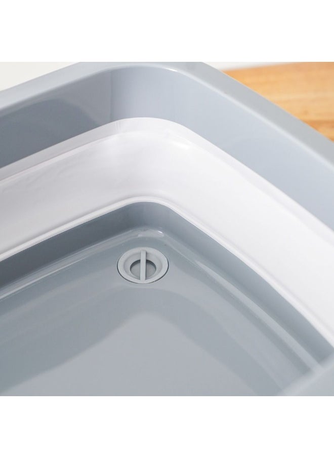 DANUBE HOME Danube Home Qlux Collapsible Tub With Stopper 37X31.5X5.4Cm | Thermoplastic Elastomer Tub | Dish Drainer For Kitchen Sink Home Dining - Grey  - Image 5