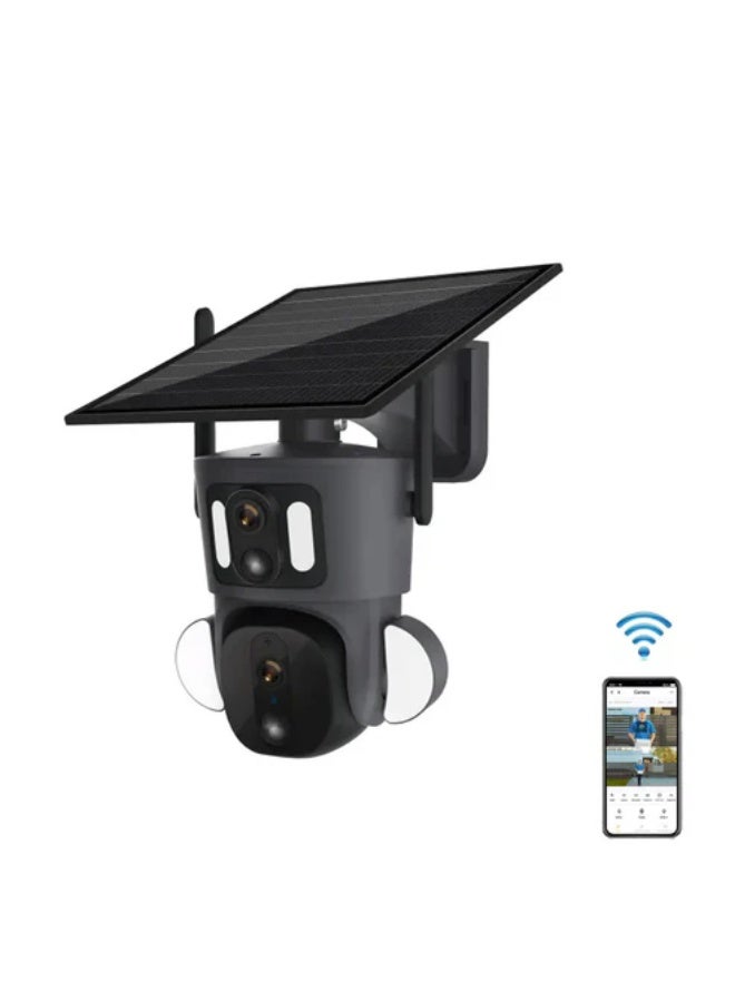 كروني كاميرا كروني Rbx-Sd320 4g-4k-8mp Rbx-Sd320 واي فاي-4k-8mp تعمل بالطاقة الشمسية ذات الوصلة المزدوجة مع بطارية Pt مدمجة في البطارية الخارجية مع تتبع تلقائي للإنسان وكاميرا تعمل بالطاقة الشمسية ذات العدسة المزدوجة - Image 1