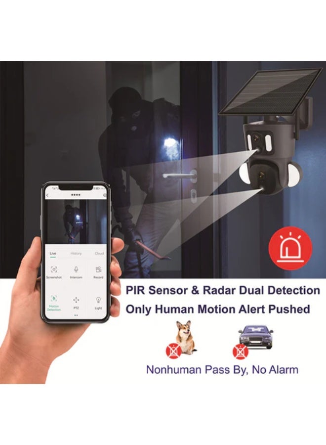 كروني كاميرا كروني Rbx-Sd320 4g-4k-8mp Rbx-Sd320 واي فاي-4k-8mp تعمل بالطاقة الشمسية ذات الوصلة المزدوجة مع بطارية Pt مدمجة في البطارية الخارجية مع تتبع تلقائي للإنسان وكاميرا تعمل بالطاقة الشمسية ذات العدسة المزدوجة - Image 5