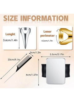 Patelai 10 Pieces Hair Parting Ring 3 Pieces Steel Rat Tail Braiding Comb For Parting And Magnetic Wrist Pin Hair Parting Selecting Tool Parting Combs For Braiding (Black Silver Gold)  - Image 2