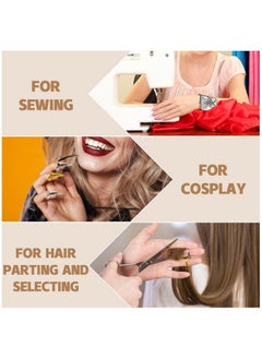 Patelai 10 Pieces Hair Parting Ring 3 Pieces Steel Rat Tail Braiding Comb For Parting And Magnetic Wrist Pin Hair Parting Selecting Tool Parting Combs For Braiding (Black Silver Gold)  - Image 4