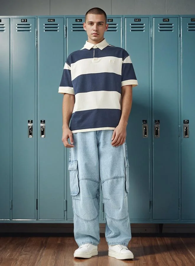 STARTER Starter Striped Polo T-shirt