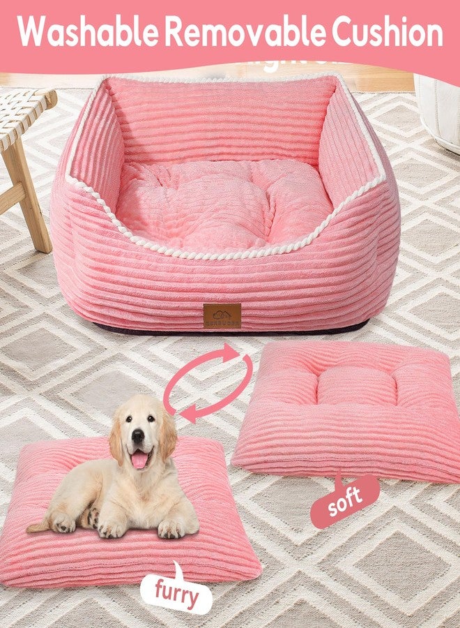 Zerbuger Orthopedic Dog Bed for Large Dogs,Dog Sofa Beds Supportive Foam Pet Couch Bed with Removable Washable Mat and Nonskid Bottom (Large, Pink) - Image 5