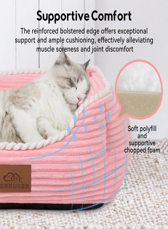 Zerbuger Orthopedic Dog Bed for Large Dogs,Dog Sofa Beds Supportive Foam Pet Couch Bed with Removable Washable Mat and Nonskid Bottom (Large, Pink) - Image 3