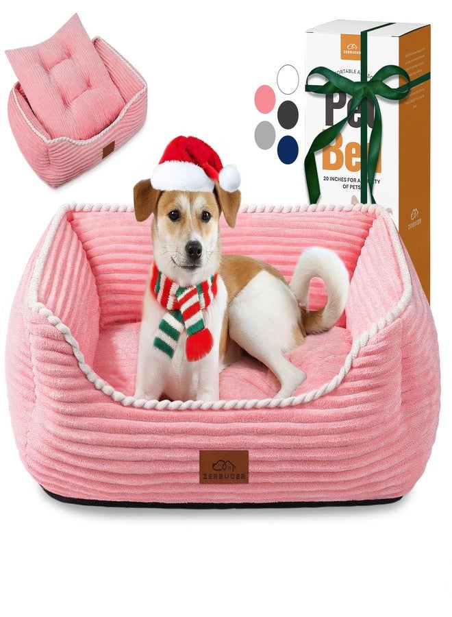 Zerbuger Orthopedic Dog Bed for Large Dogs,Dog Sofa Beds Supportive Foam Pet Couch Bed with Removable Washable Mat and Nonskid Bottom (Large, Pink) - Image 1