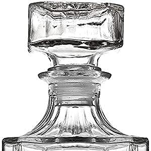 EZALLA Ezalla Crystal Clear Square Shape Decanter with Small Square Cap for Wine and Whiskey Drinking Champagne Drinking Glass Bottle Decanter w/Cap Stopper (1000 ML) Pack of 1 (sex decenter)  - Image 5