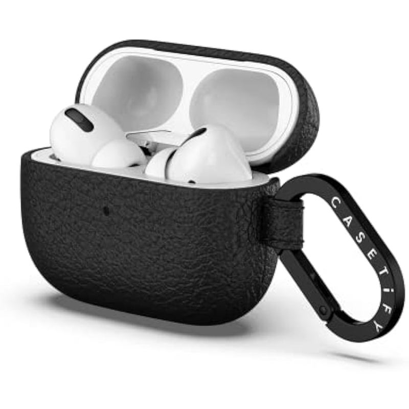 Casetify Airpods Pro (2nd Gen) Leather Case with Ring - Jet Black - Image 3