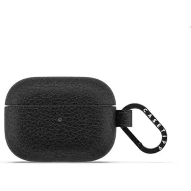 Casetify Airpods Pro (2nd Gen) Leather Case with Ring - Jet Black - Image 1