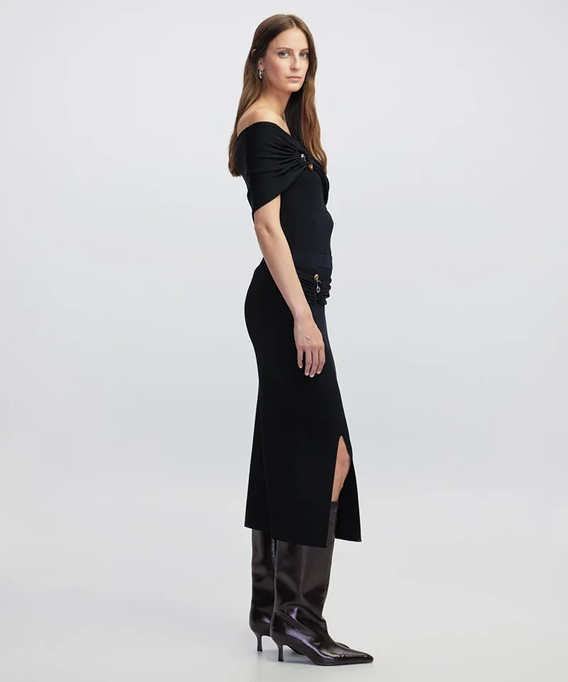 ابيكول Belted Knit Skirt