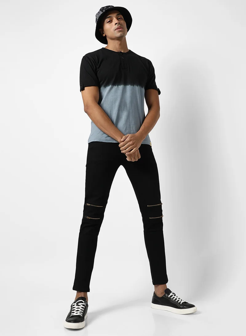 كامبوس سوترا Men's Multicolour Colourblocked Regular Fit Casual T-Shirt