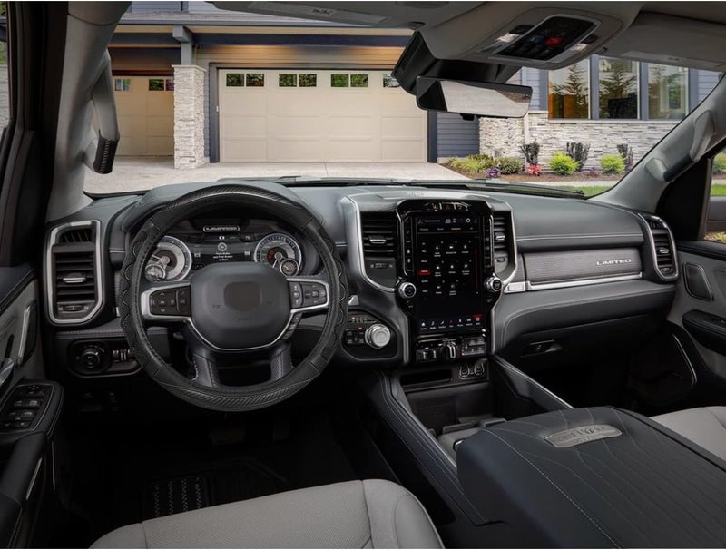 GIANT PANDA Dodge Ram 1500 Steering Wheel Cover - Car Steering Wheel Covers for Dodge Ram 2500 3500 15.5-16 inch - Grey - Image 3