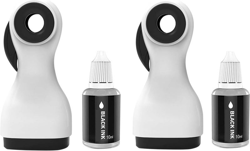 klarako Privacy Protection Parcel Opener, 2 in 1 Identity Prevention Stamp Package Cutter Protect Privacy Unboxing Correction Device Destroy Seal and Smear Package with 10ml Ink (2Set) - Image 1