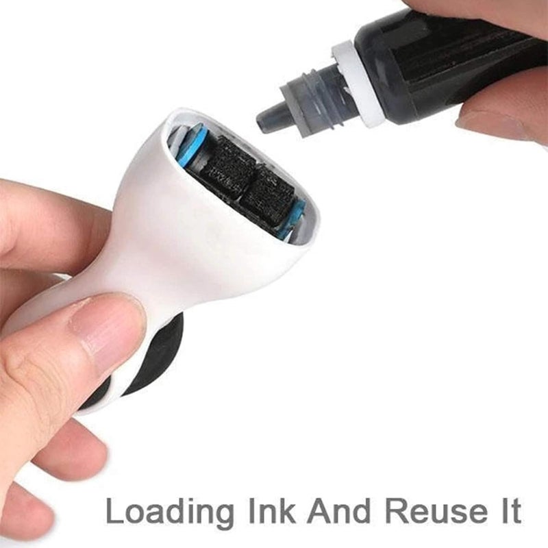 klarako Privacy Protection Parcel Opener, 2 in 1 Identity Prevention Stamp Package Cutter Protect Privacy Unboxing Correction Device Destroy Seal and Smear Package with 10ml Ink (2Set) - Image 4