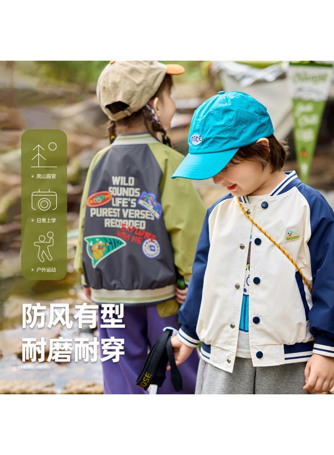 Doodle Home kids Baseball Jacket | Autumn Boys' Coat | Girls' Windproof Jacket | Baby Softshell Jacket | Trendy Outerwear - Image 4