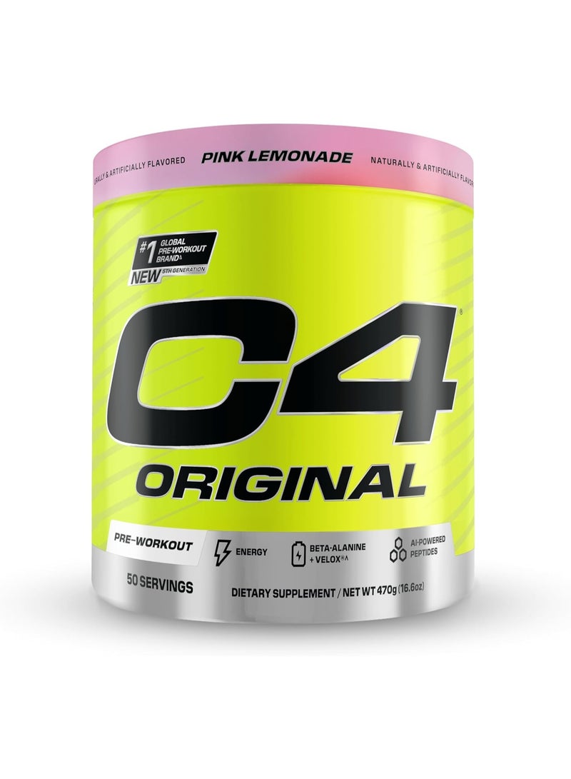 سي4 مسحوق Cellucor C4 Original المخصص للاستخدام قبل التمرين، بنكهة عصير الليمون الوردي - 50 حصة - Image 1