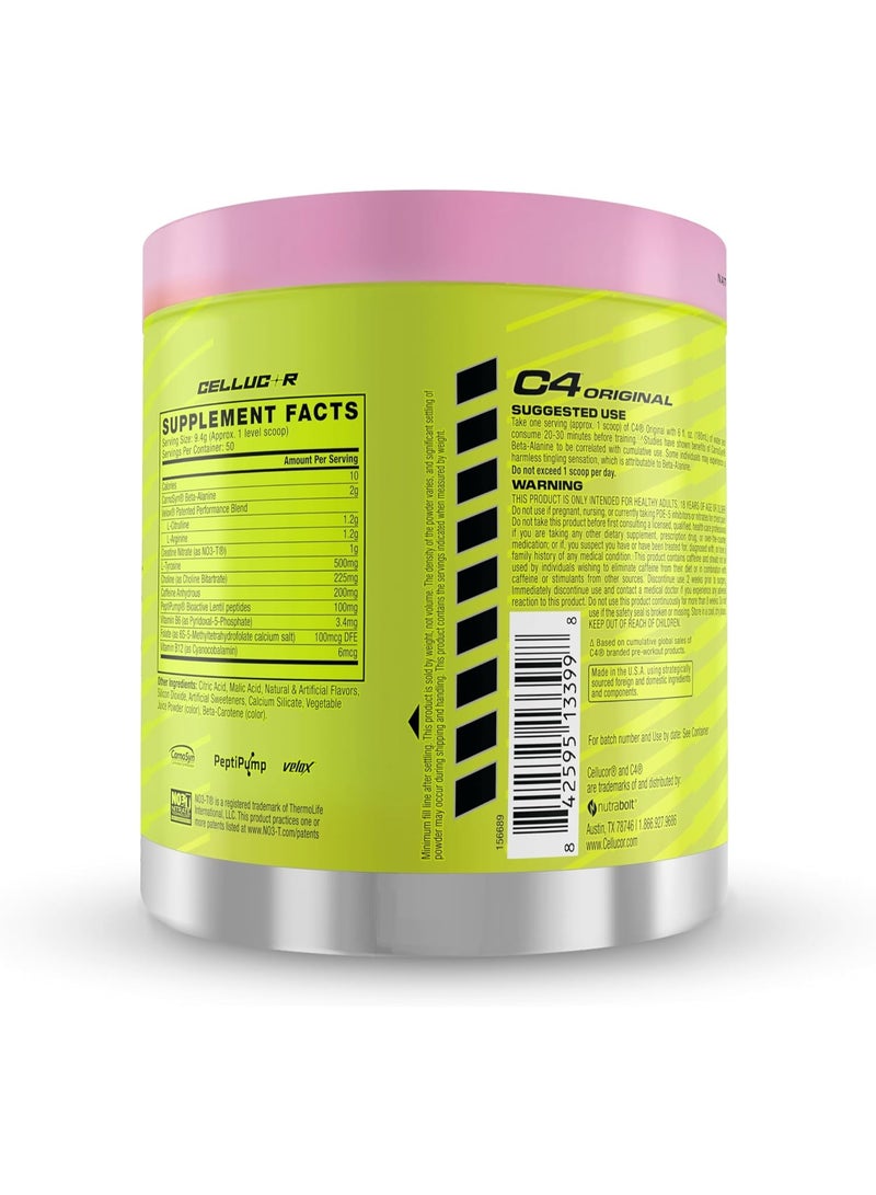 سي4 مسحوق Cellucor C4 Original المخصص للاستخدام قبل التمرين، بنكهة عصير الليمون الوردي - 50 حصة - Image 3