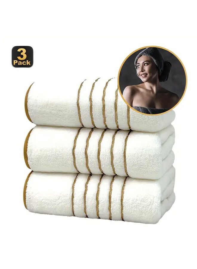 Mixed Color 3pc Ultra Soft Quick Dry Coral Towel Set Large Absorbent Bath Sheets - Image 1