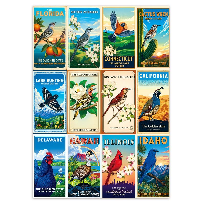 Artipuz 1000 Piece Puzzle for Adults American 12State Bird Jigsaw Puzzle 276 x 197in 1000 Pieces Jigsaw Puzzles for Adults Gift for Friends Family Wall Art Home Decor - Image 3