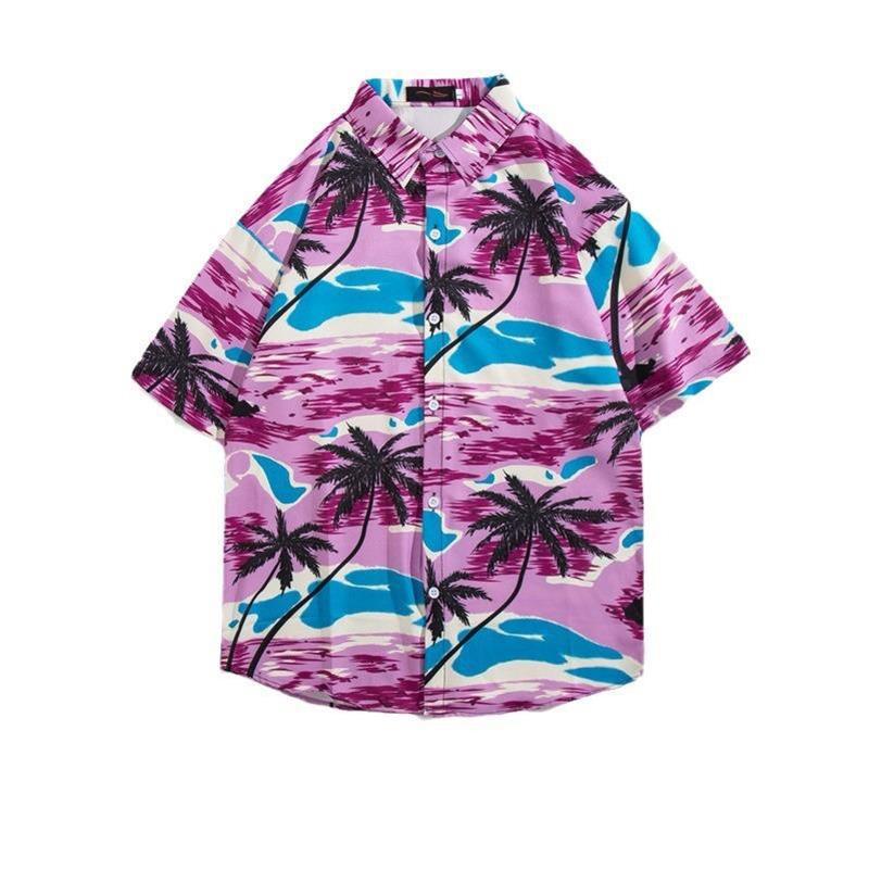 Vintage Floral Shirt Hong Kong Style Short-Sleeved Hainan Island Shirt Hawaiian Summer Beach Shirt Trendy Brand For Men And Women - Image 5