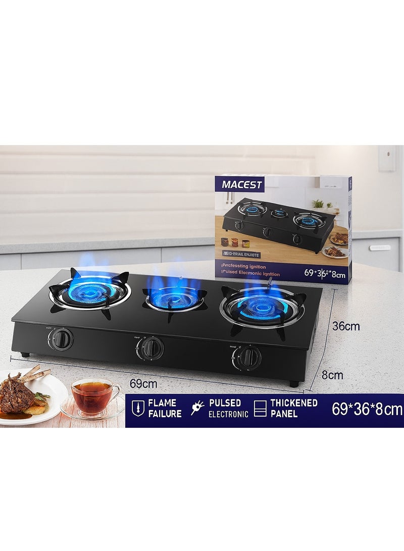 MACEST 3-Burner Camping Stove – High-Efficiency Gas Stove with 2-Year Warranty - Image 4