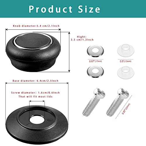 ZUIHUI 2 Pcs Universal Pot Lid Handle Replacement for Crockpot Lids, Pan Lid Replacement Knob Parts, Kitchen Cookware Lid Replacement Knob - Image 2