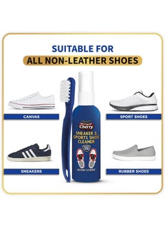 Cherry Blossom Cherry Blossom Sports Shoe Cleaner With Free Brush - 75Ml | Cleans All Non-Leather Shoes In Minutes, White  - Image 4