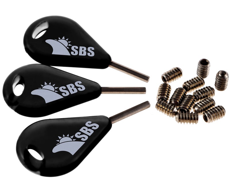 Santa Barbara Surfing SBS Surf Fin Key and Screws for FCS Fins (3 Keys & 12 FCS Screws) - Image 1