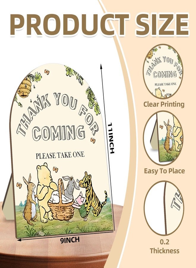Hatzelou Winnie Thank You Sign for Women Men, Wedding Shower Bridal Shower Favors Sign, Winnie Decor Bridal Shower Gifts for Guests, Thank You for Coming Please Take One Sign 9 * 11IN - Image 2