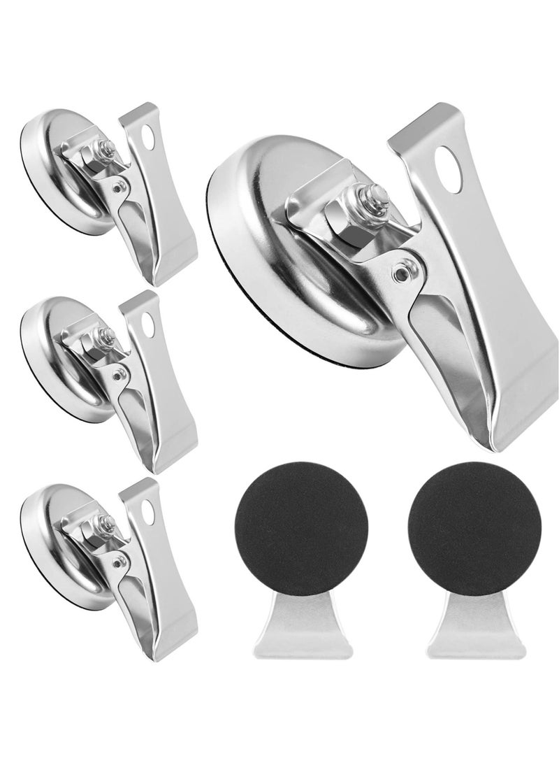 Strong Magnetic Clips, 6 Packs Stainless Steel Fridge Magnetic Clip Heavy Duty for Refrigerator, Heavy-Duty Stainless Steel Magnet Clips, 32mm Fridge Magnets Memo Note Clips, Super Strength Clips for - Image 1