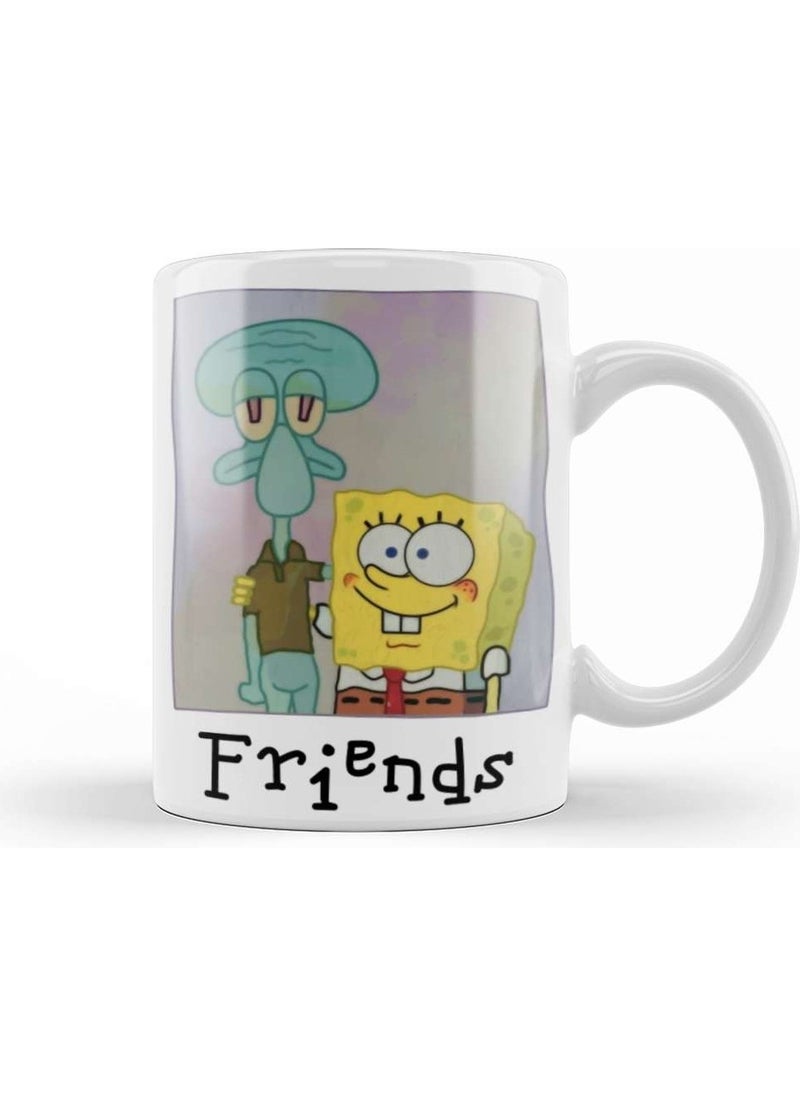 Baskı Dükkanı - Print Shop Spongebob Squarepants Vintage Spongebob Squidward Mug Porcelain - Image 1
