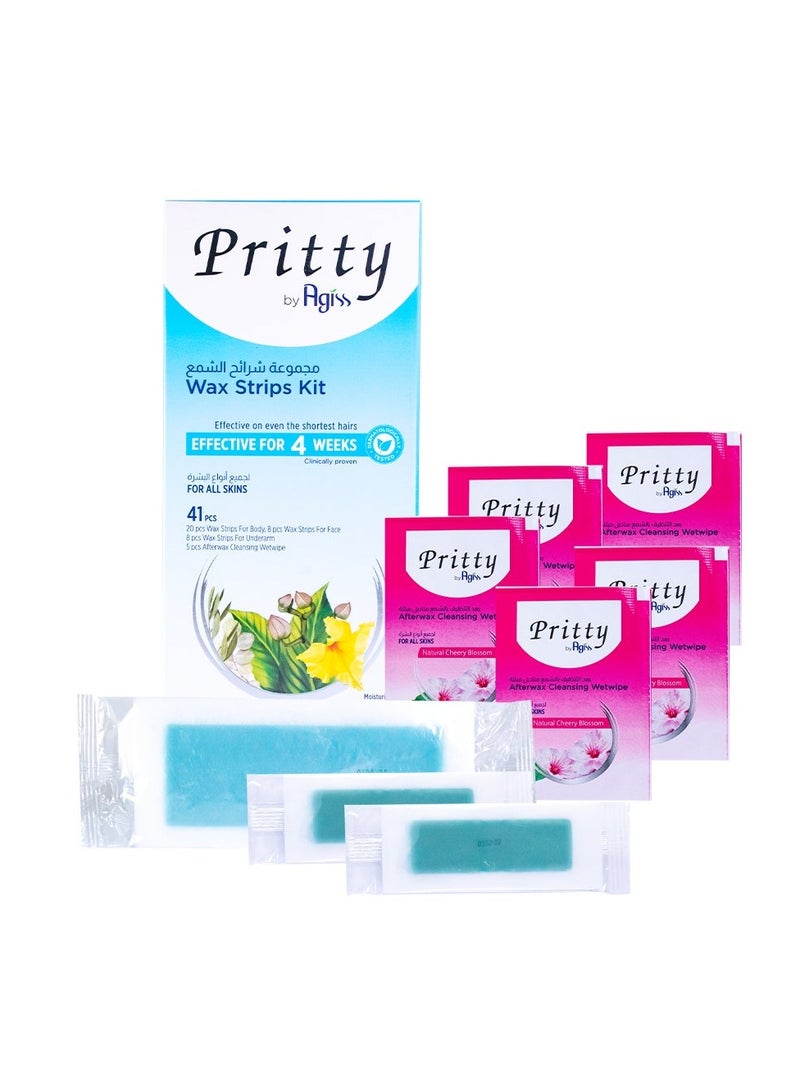 شرائح شمع كاملة من بريتي (جميع أنواع البشرة) 41 قطعة