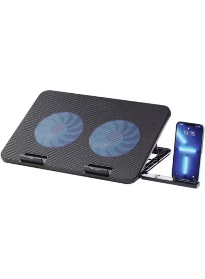 Adjustable Laptop Cooling Stand - Powerful Fans with Speed Control & Dual USB Ports - Essential for Comfort and Daily Use - Image 1