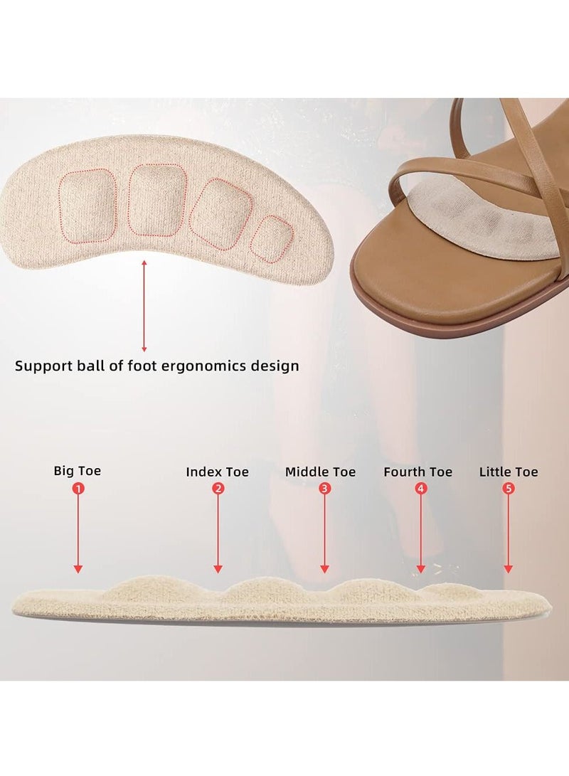 SYOSI High Heels Forefoot Pad 3 Pairs Women's Anti Slip Foot Pad High Heels Anti Abrasion Patch with Adhesive Sweat Absorbent Breathable Foot Patch Pain Relief Toe Pad Toe Pad (Clear + Black + Beige) - Image 4
