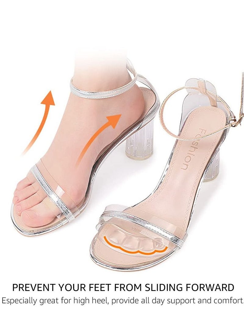 SYOSI High Heels Forefoot Pad 3 Pairs Women's Anti Slip Foot Pad High Heels Anti Abrasion Patch with Adhesive Sweat Absorbent Breathable Foot Patch Pain Relief Toe Pad Toe Pad (Clear + Black + Beige) - Image 3