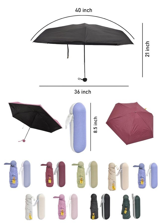 FABINALIV Black Solid Waterproof 3 Fold Compact Umbrella with Case (FLUB-1016-Black) - Image 5