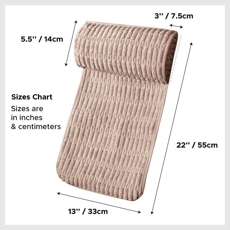 WdFour Headrest Memory Pillow, Support Cushions for Neck, Back or Foot for Sofas, Recliners, Office Chairs, Massage Chairs for Neck Pain Relief and Cervical Support(Khaki, 13" Wx2.7 D). - Image 2