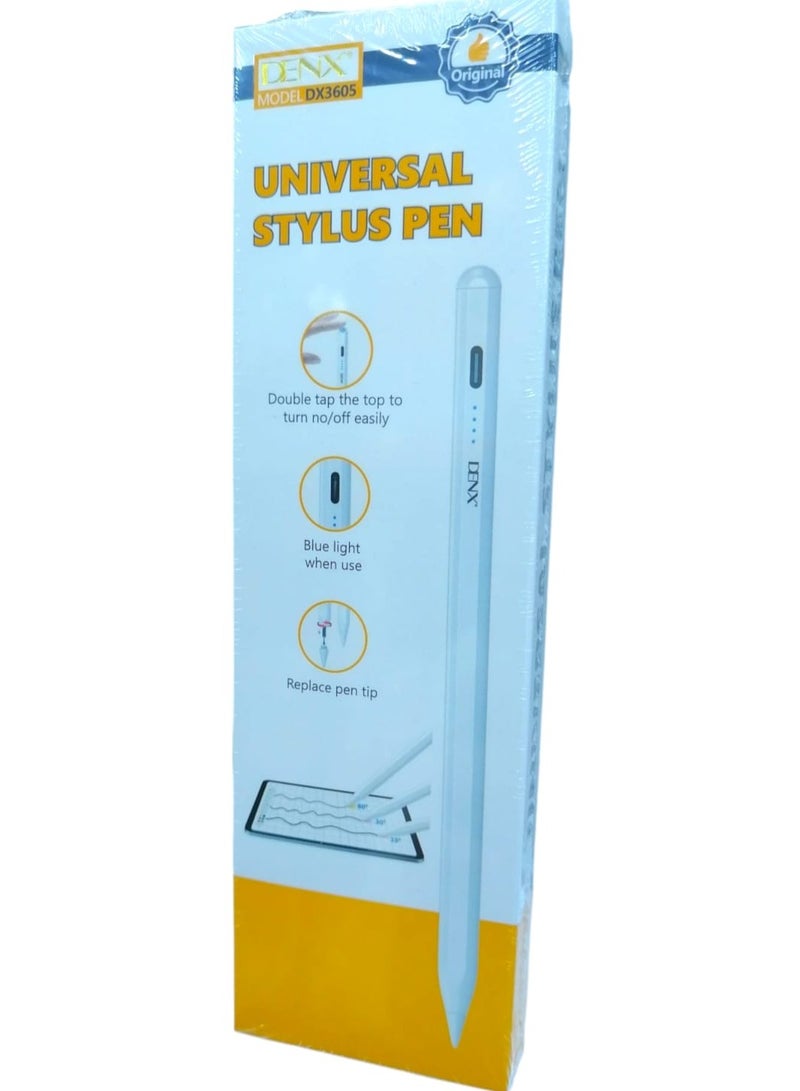 Denx Universal Stylus Pen for Tablets and Smartphones, Supports Windows, iPhone and Android, White  - Image 2